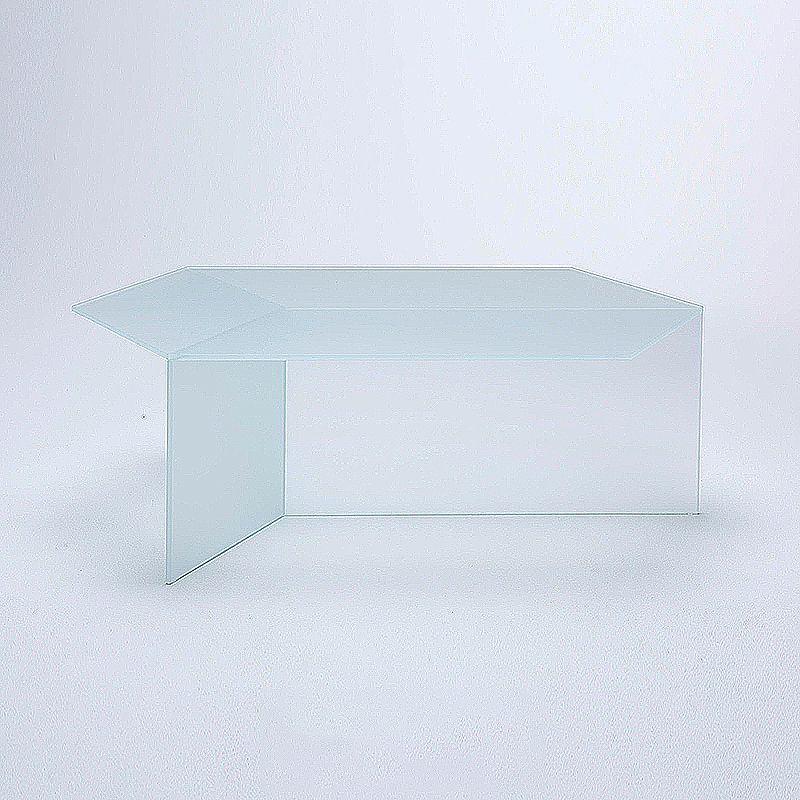 Geometric Clear Acrylic Coffee Table Modern Colored Cocktail Table