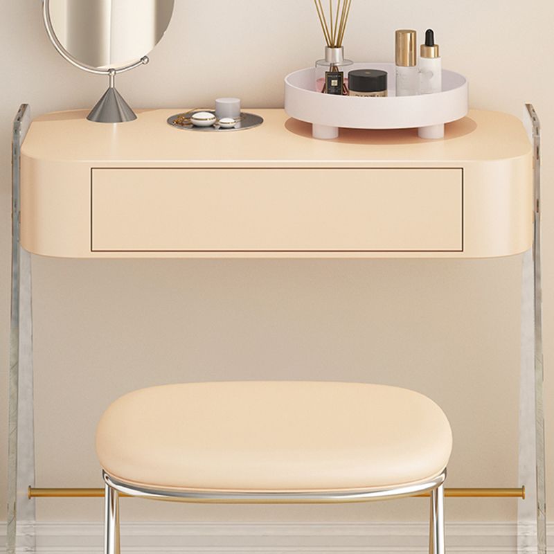 Contemporary 1 Drawer Makeup Vanity Desk Wood and Acrylic Dressing Table