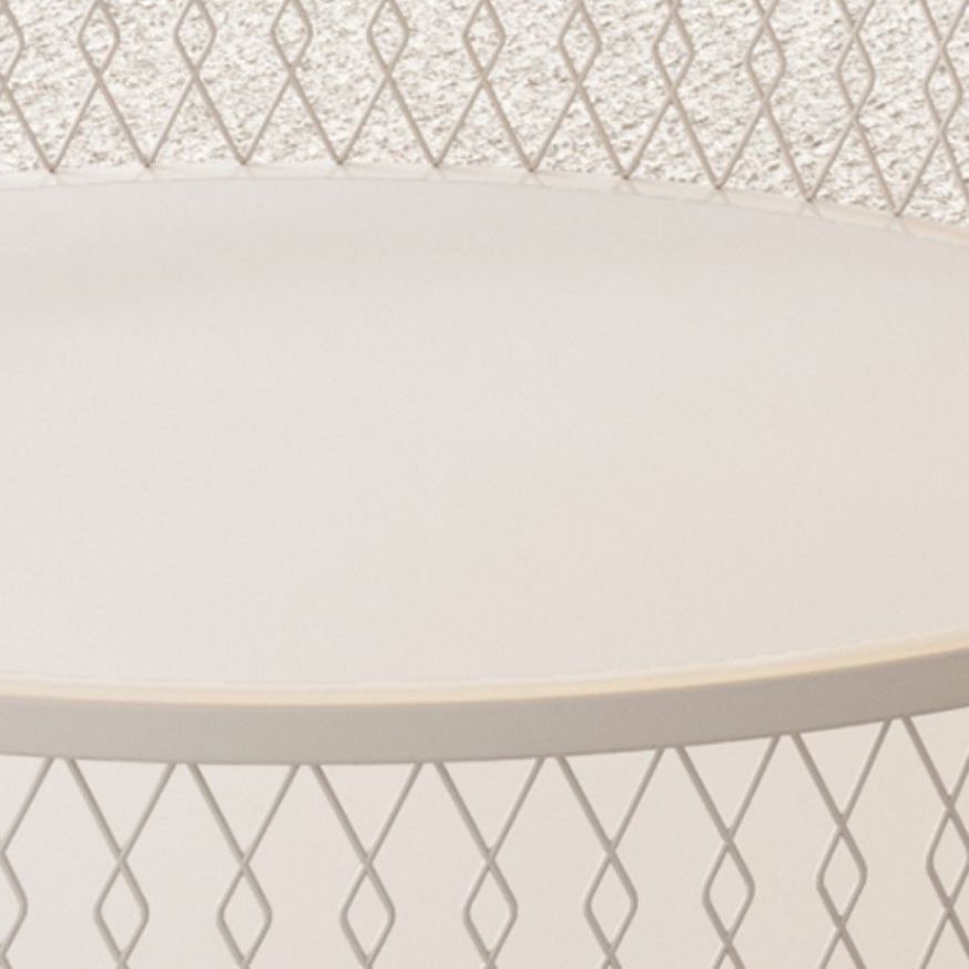 Iron 4 Legs Cocktail Table Round Glass Top Coffee Table with Shelf