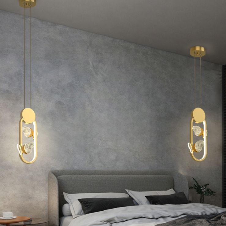 Plafonnage minimaliste Butterfly Plafond Metal Bedroom LED Suspension Pendante