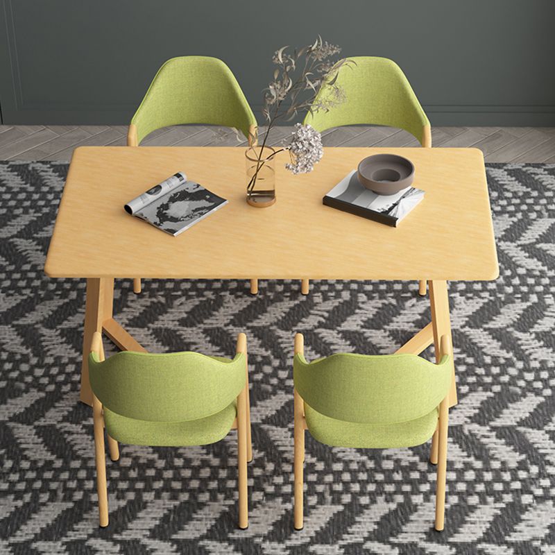 Contemporary Rectangular White and Walnut Wooden Dining Table with Double Pedestal