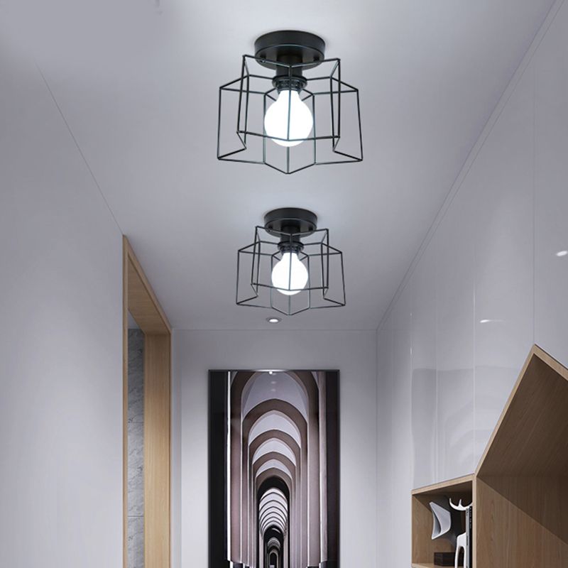 Star Metal Close to Ceiling Light Simple Ceiling Mounted Fixture