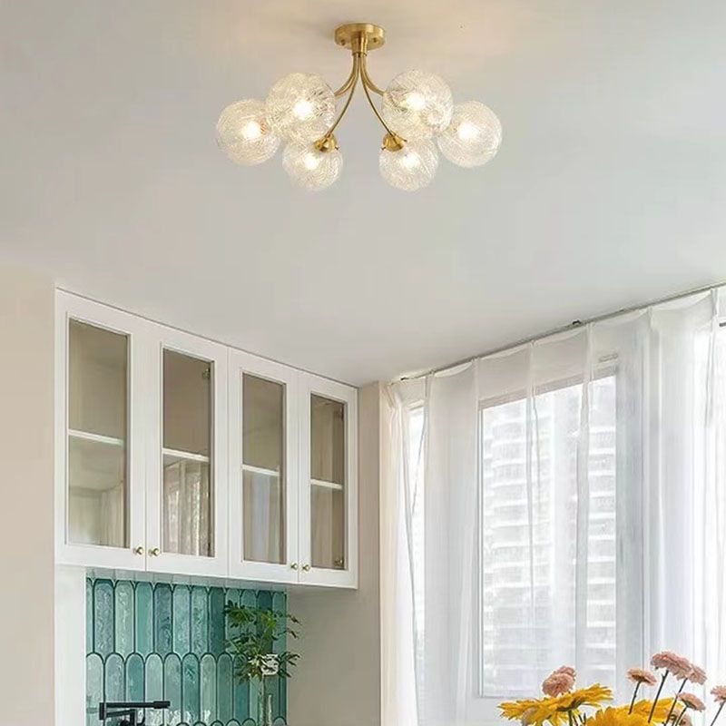 American Style Ceiling Light Ball Shape Shade Ceiling Lamp for Bedroom