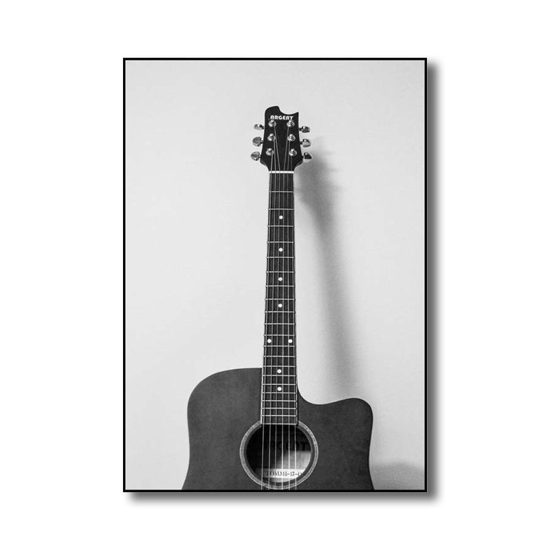 Contemporary Wall Art Grey Photographic Print Guitar Wall Decor for Boys Bedroom