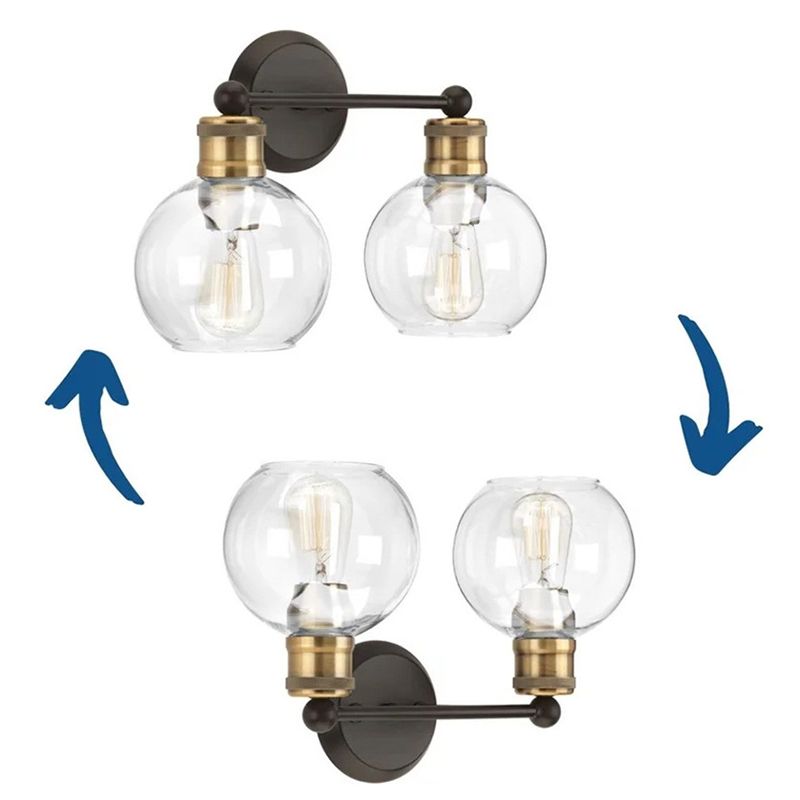 Glass Shaded Bath Vanity Lighting Industrial Black/white Light for Bathroom