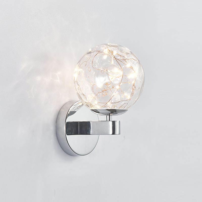 Modern Style Sphere Sconce Light Fixtures Metal 1 Light Wall Mounted Lighting