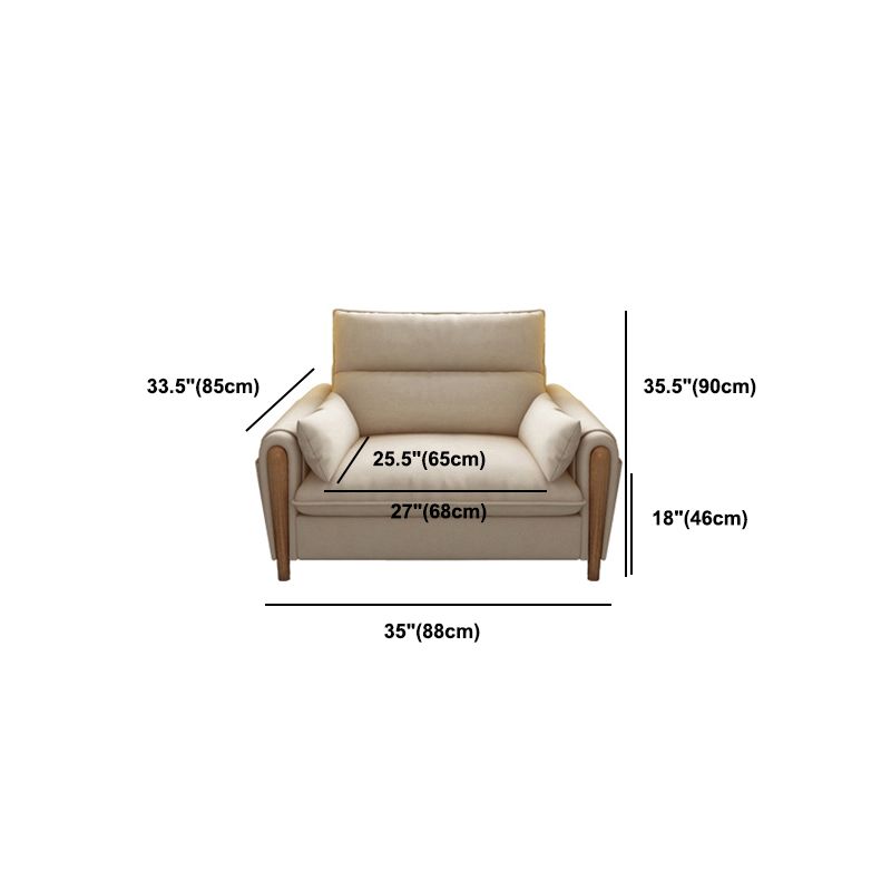 Modern Sewn Pillow Back Standard Pillow Top Arm with Storage Sofa