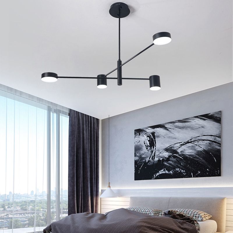 Contemporary Style Cylinder Shape Pendant Chandeliers Metal Hanging Light Fixtures