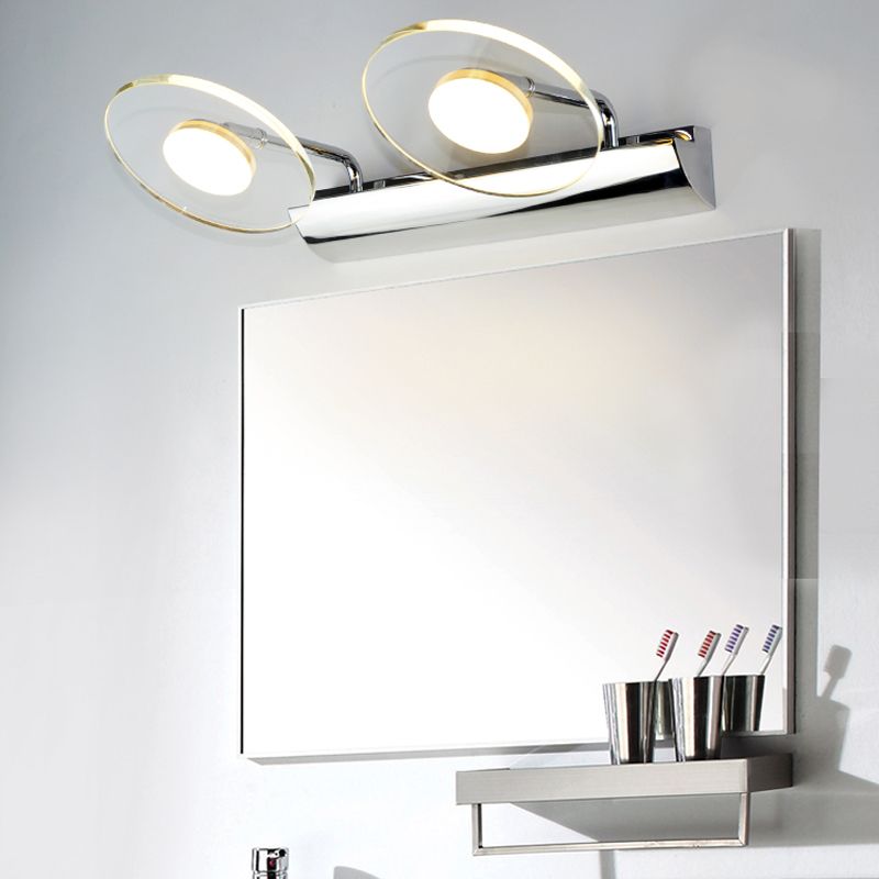 Modern Style Round LED Wall Lamps Clear Crystal Multi-Light Mirror Wall Lighting Ideas