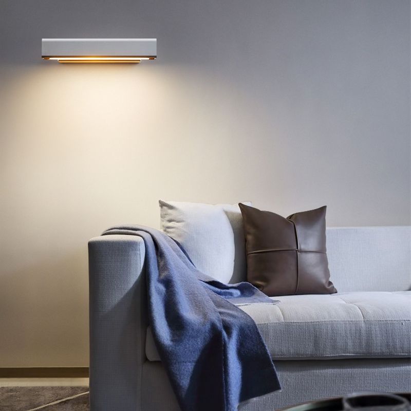 Nordic Style Iron Wall Light Rectangle Shape Rotatable Wall Lamp for Bedroom