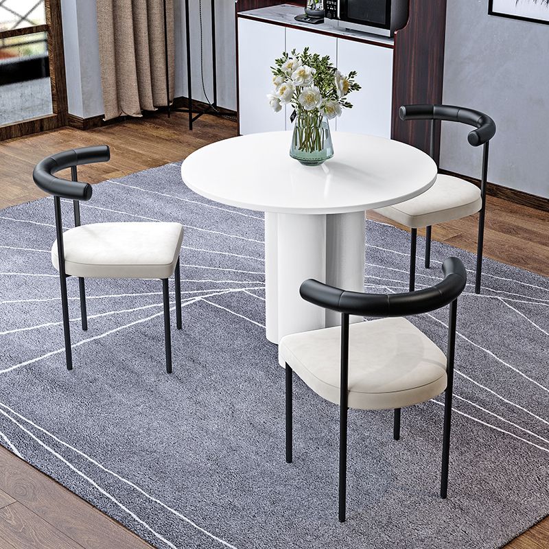 Black Iron Legs Dining Chairs Modern Armless Side Chair for Home