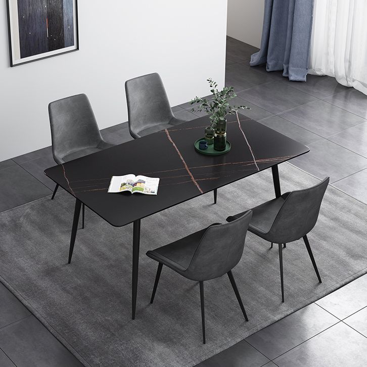 Sintered Stone Industrial Dining Table 4 Legs Base Rectangle Table for Home