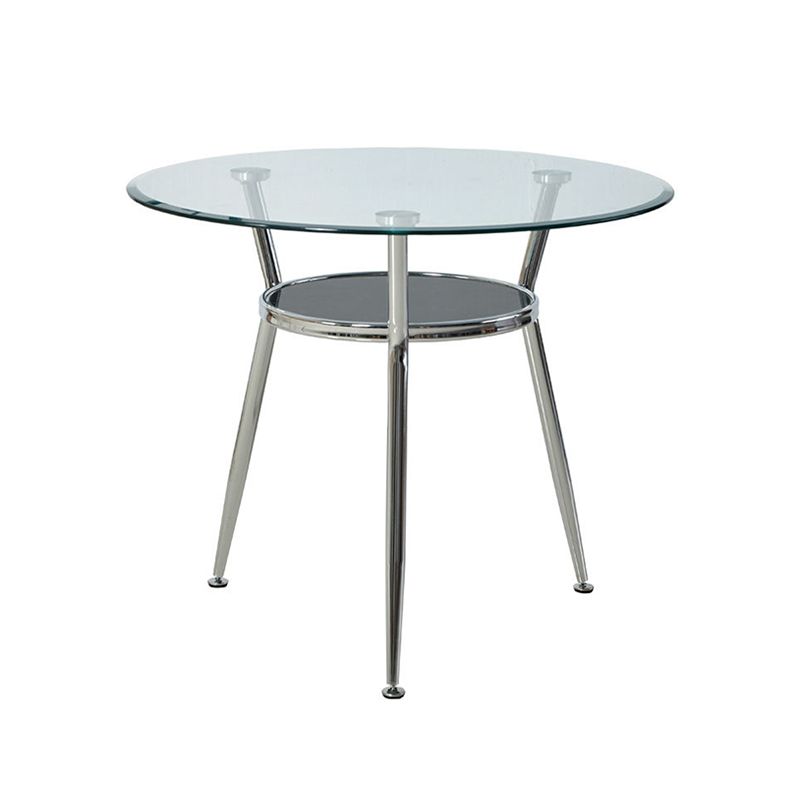Metal Modern Round Indoor Table Glass Top Table for Kitchen and Dining Room