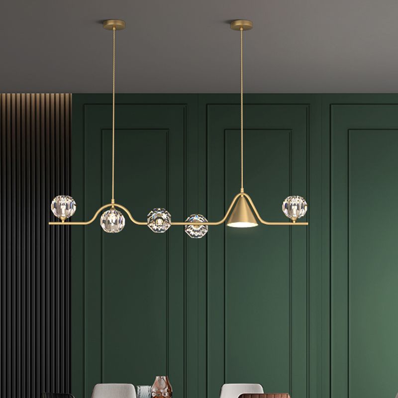 Modern Style Ball Shape Island Pendants Crystal Pendant Lights for Dining Room