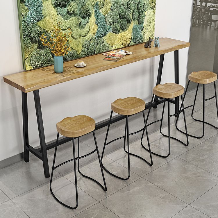 Mesa de comedor de contador interior de madera de madera maciza mesa de comedor especializada mesa de patio en natural