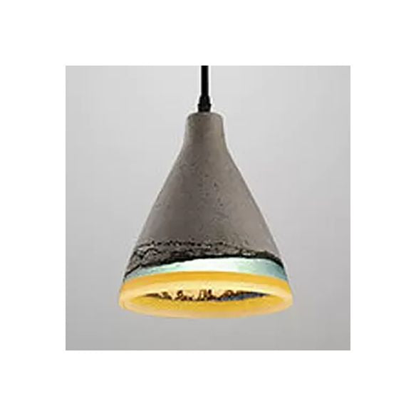 Azul oscuro/azul claro/naranja cónica lámpara de estilo antiguo cemento 1 cabeza restaurante de restaurante colgante lámpara de luz