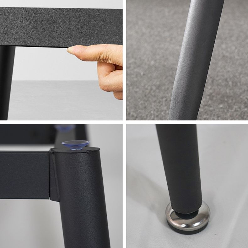 Meubles modernes en pierre frittée de table à manger de rectangle avec la base métallique