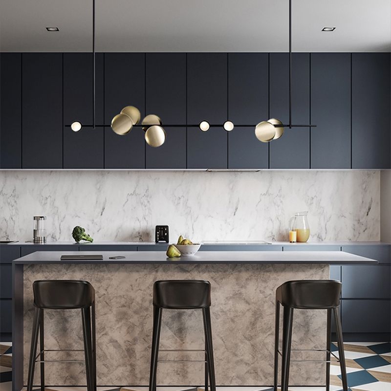 Modern Style Linear Hanging Pendant Lights Metal 12- Light Pendant Light Fixtures