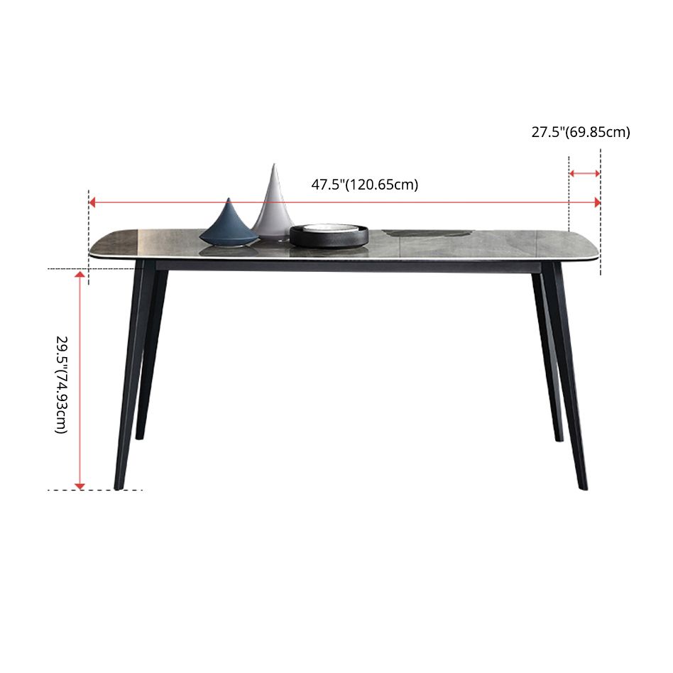 Contemporary Sintered Stone Dining Room Set Fixed Dining Set with Rectangle Table for Restaurant