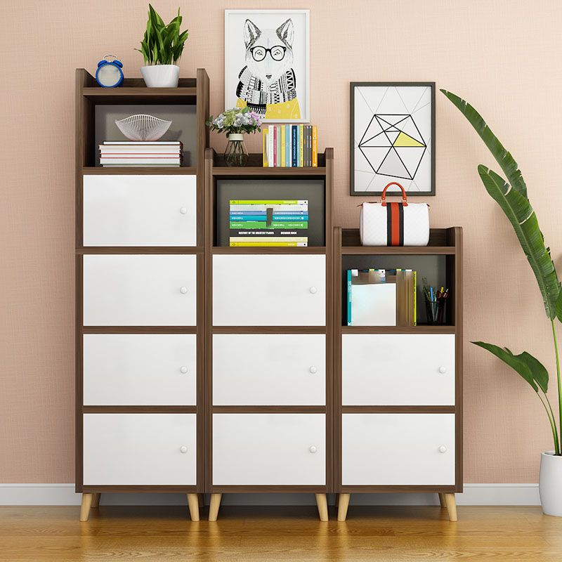 Contemporary Standard Bookcase Manufactured Wood Shelf with Doors for Home Office