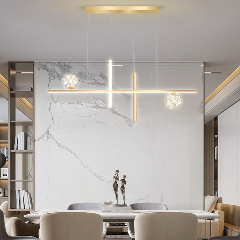 Moderne lineare Insel Kronleuchter Multi-Head Restaurant Anhänger Beleuchtungskarten