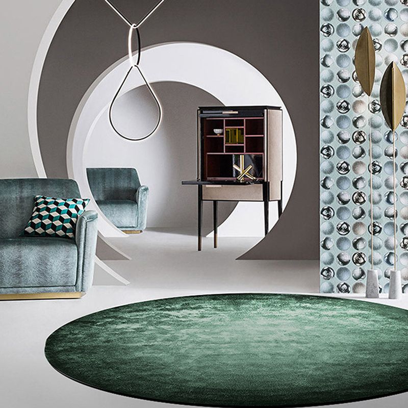 Fancy Modern Carpet Green Polyester Area Rug Tie-Dye Pattern Stain Resistant Rug for Home Decor