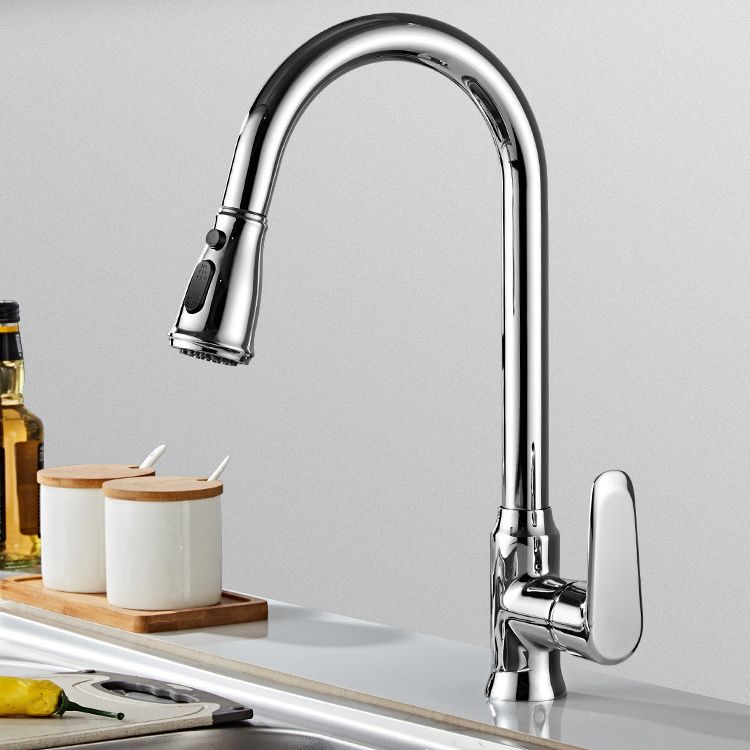 Modern Bridge Faucet Stainless Steel Pull down Sprayer with Supply Lines Kitchen Faucet