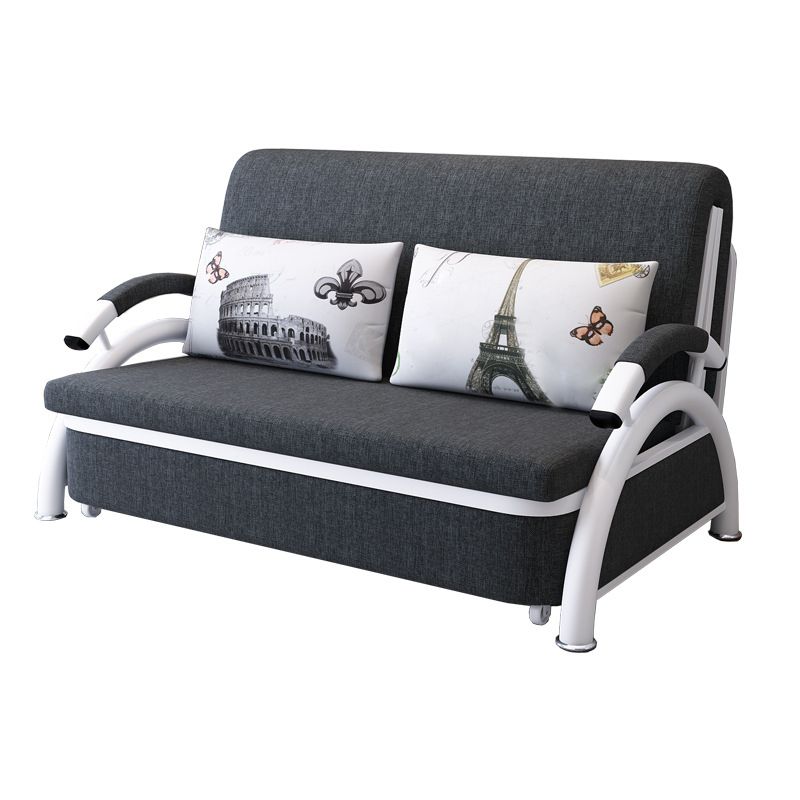 33.46"H Linen Sleeper Scandinavian Styled Sofa Bed with Pillows