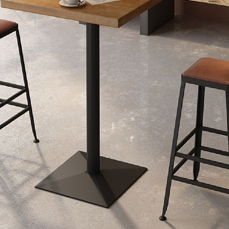 Indoor Industrial Bar Dining Table Square Metal and Wood Bar Table
