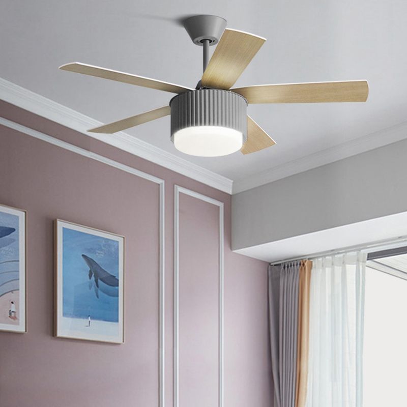 Metal Fan Shape Ceiling Fans Kid Style 1 Light Ceiling Mount Fan Fixture for Living Room