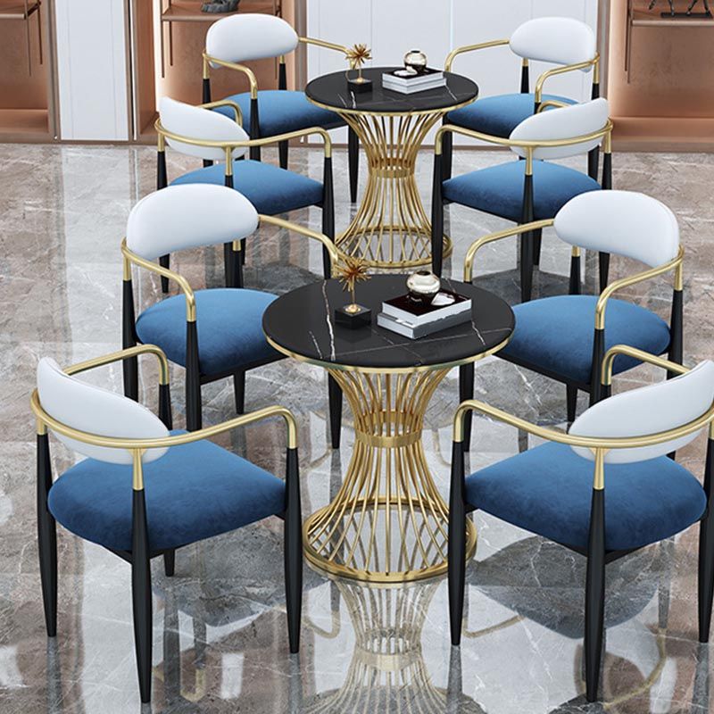 Glam Dining Set Stone 1/4/5 Pieces Dining Gold Furniture for Home