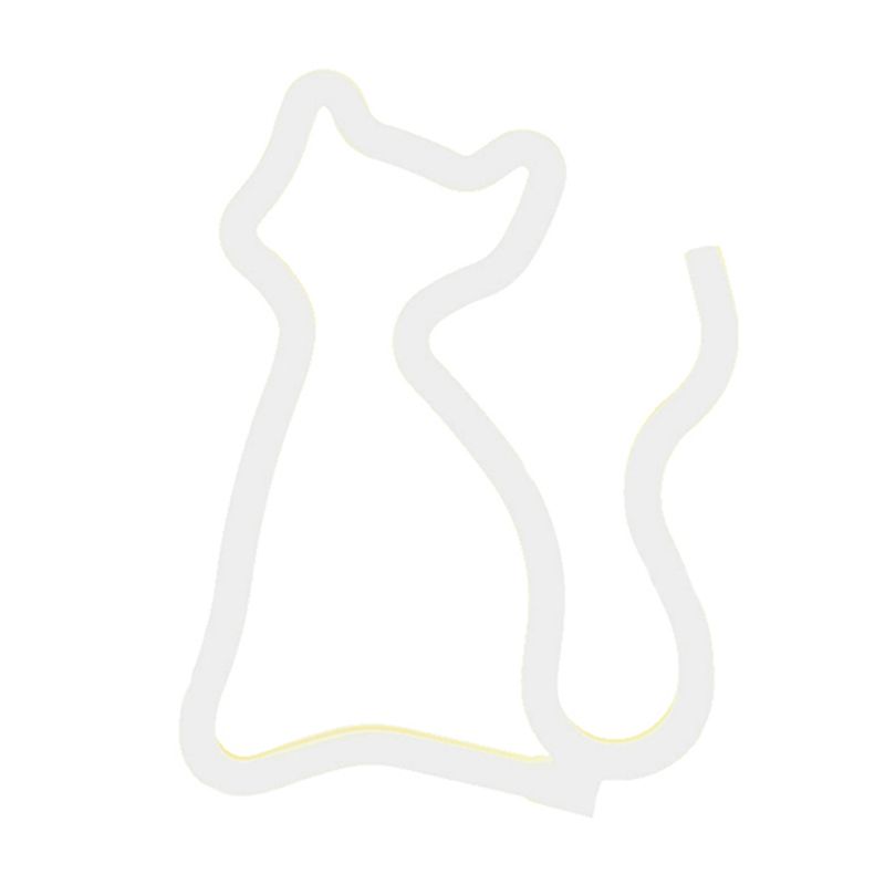 Creative LED Night Light White Cat USB Powered Wall Night Lamp with Plastic Shade