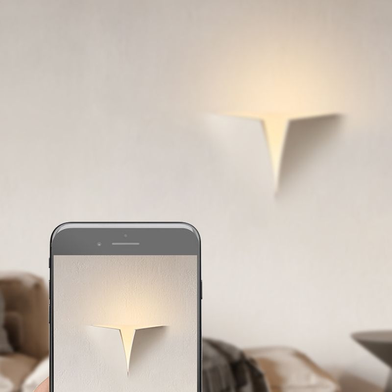 Contemporary Geometric Shape Wall Lamp Plaster Shade Wall Lighting for Living Room