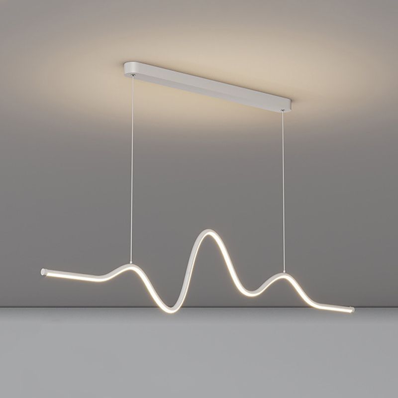Linear Pendant Chandelier Contemporary Metal 1 Light Island Lamp