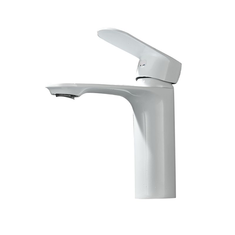Bathroom Sink Faucet Lever Handle Brass Solid Color Washroom Faucet