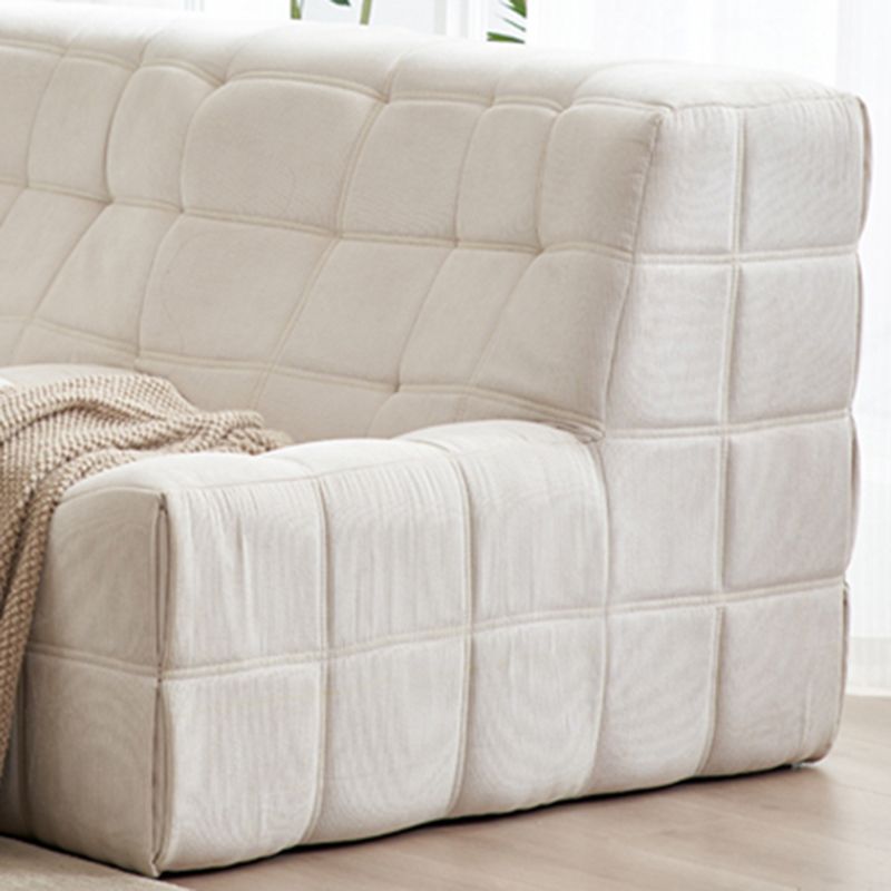 Scandinavian Corduroy Armless Sofa Minimalist 59" Wide Loveseat