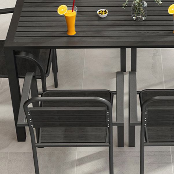 Industrial Wood Patio Dining Table 1/5/7 PCS Geometric Dining Set