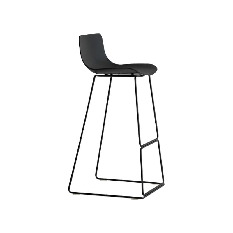 Contemporary Plastic Barstool Bristol Bar Stool With Metal Legs and Low Back