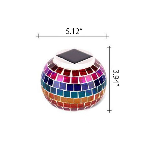 Mosaico de mesa de globo de mosaico Tombra de vidrio manchado de vidrio de iluminación solar decorativa para la cama