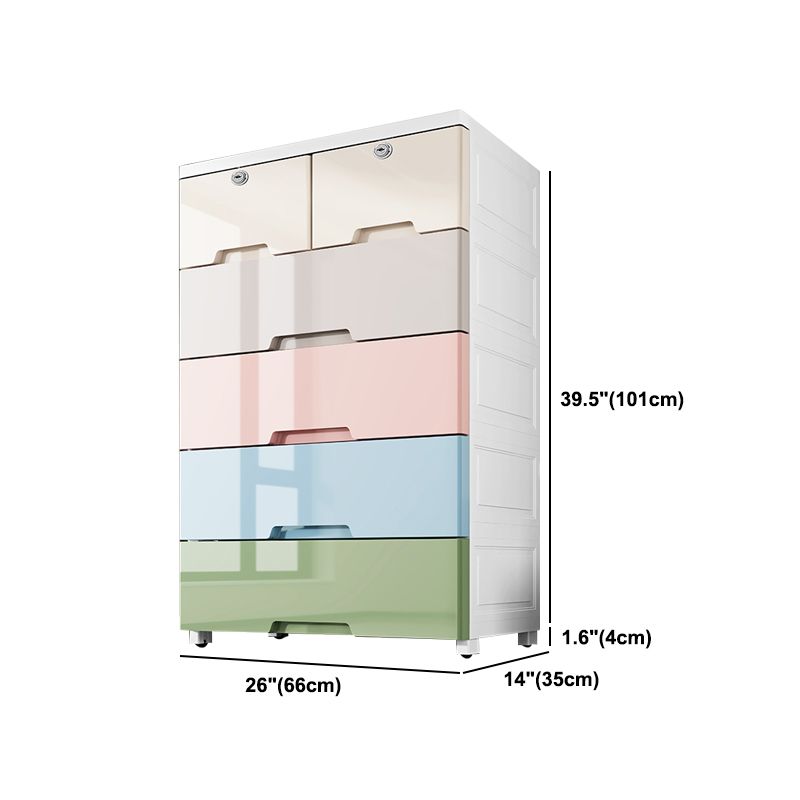 Modern Plastic Storage Cabinet with Drawer Non-Hanging Wardrobe Armoire