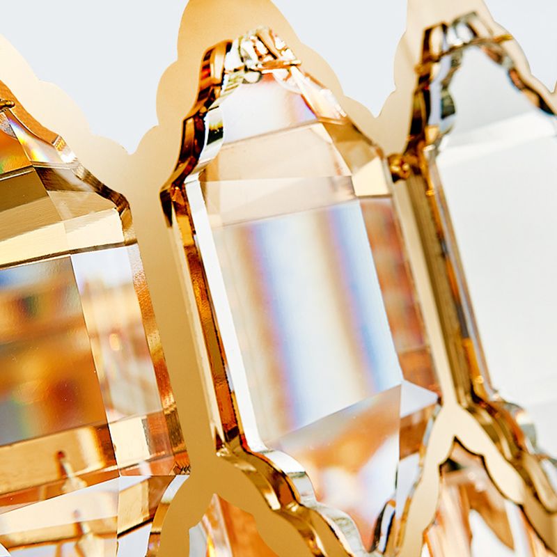 Luz de suspensión redonda redonda Luz prismática de oro prismático Luz de oro para sala de estar para sala de estar