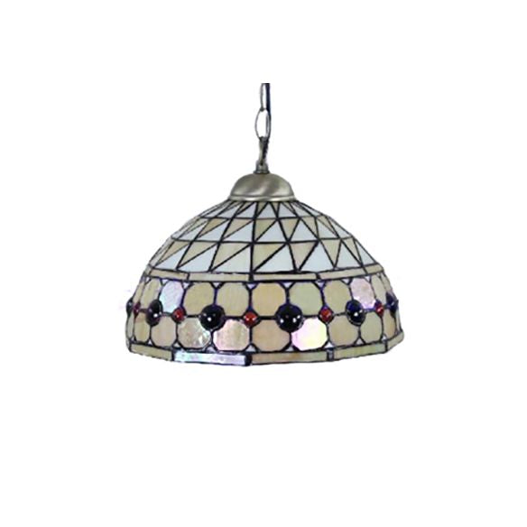 Esszimmerbeleuchtung mit Kreis/Edelsteinmuster Tiffany Jeweled Deckenlampe mit Kette und Glasschatten