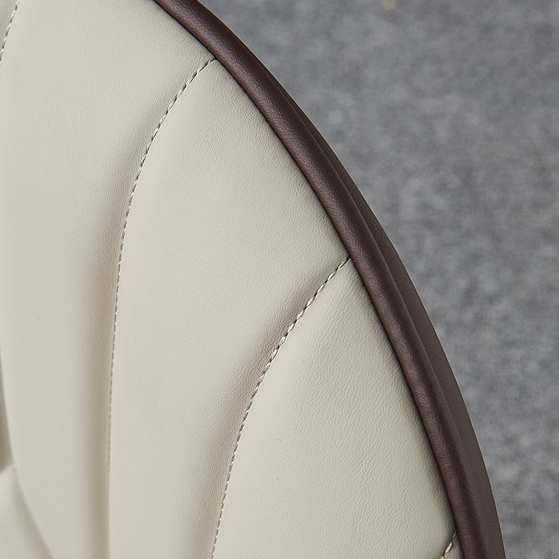 Faux Leather Dining Chairs Nordic Style Parsons Armless Chair