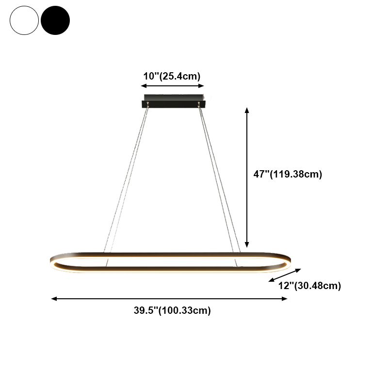 Linear Shape Island Pendant Contemporary Style Metal 1 Light Island Lighting Idea