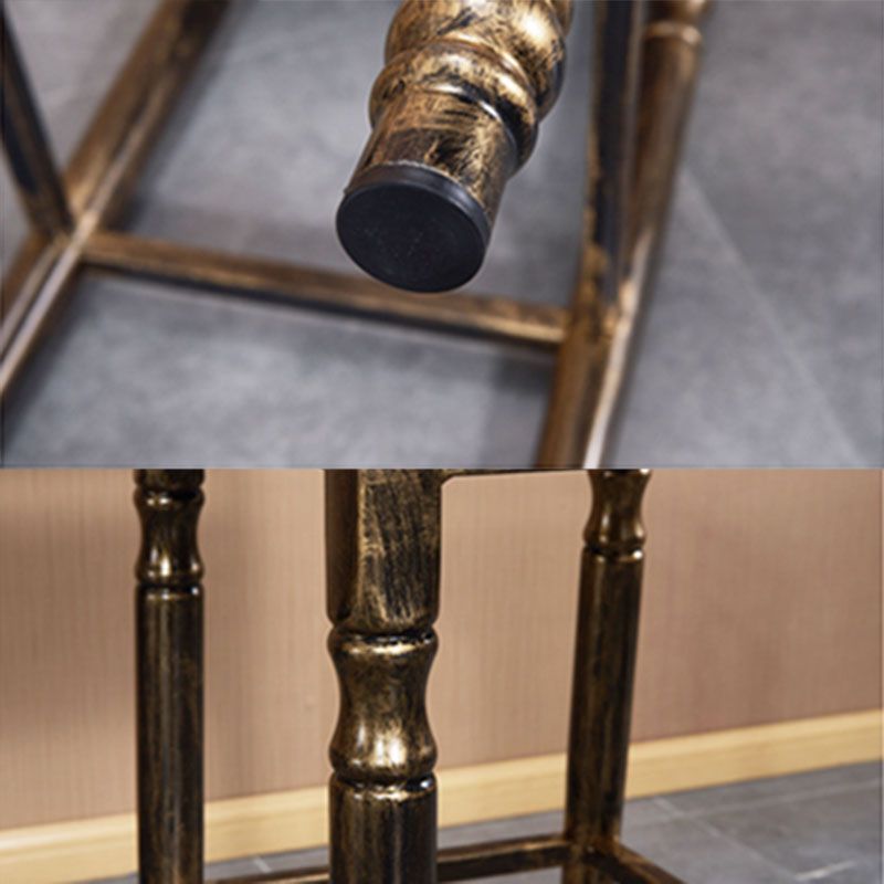 Distressed Bronze 29.5" H Barstool Industrial Indoor Tall Stool with Square Seat