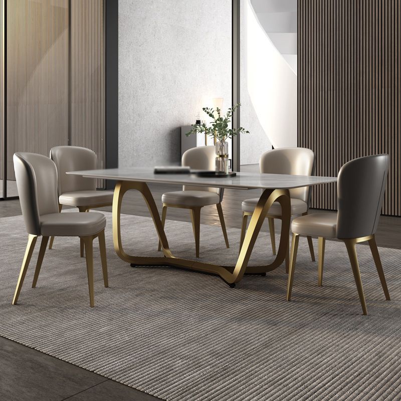 Luxury Sintered Stone Dining Set Rectangle 1/2/5/6/7 Pieces Dining Table with Chairs