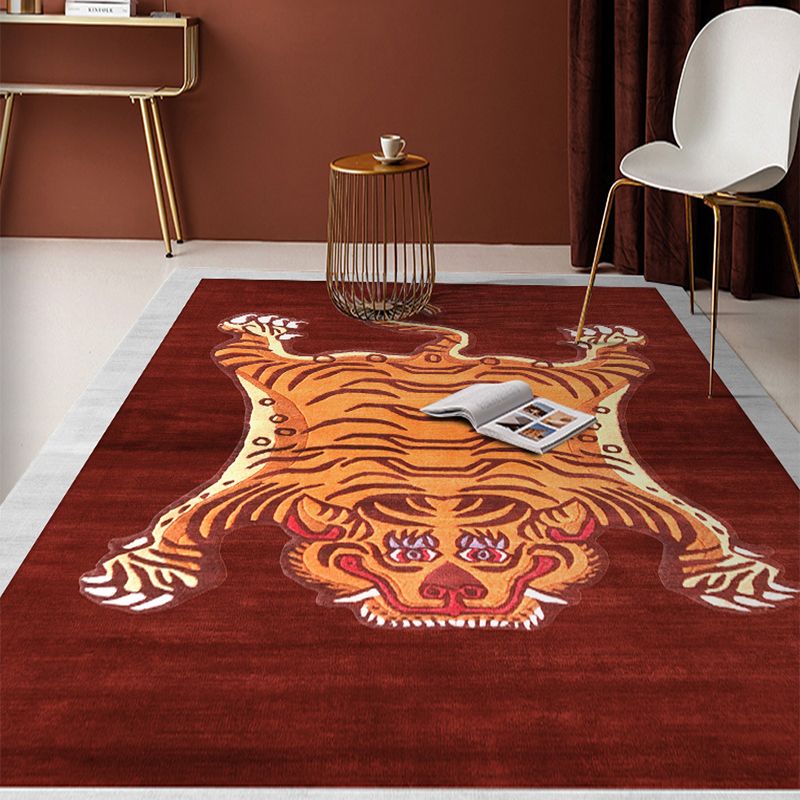 Vintage tijger gestreepte tapijt polyester indoor tapijt niet-slip achterste ruggebied tapijt voor woonkamer