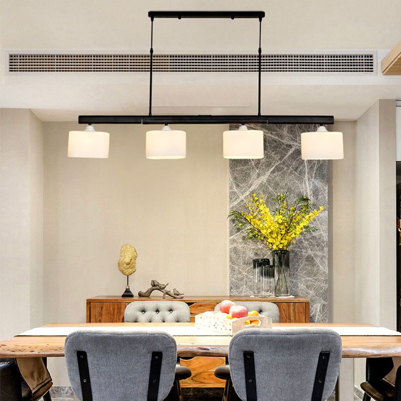 Linear Shape Chandelier Lighting Modern Style 4 Lights Island Lamp for Living Room