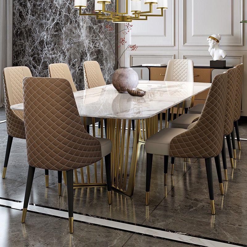 Luxury Sintered Stone Top Dining Set Rectangle 1/4/5/7/9 Pieces Dining Room Table Set