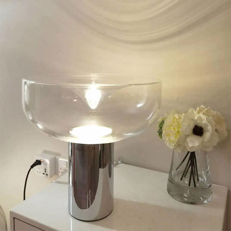 Modern Style Geometric Night Table Lamps Glass 1 Light Table Lamp